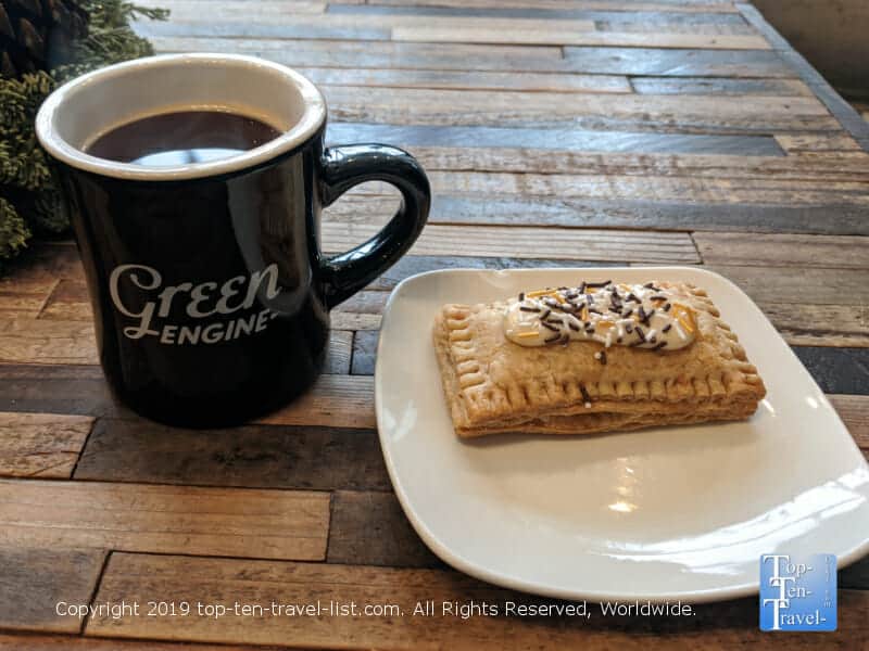 Delicious house coffee and homemade pastry at Green Engine Coffee in Haverford, Pennsylvania 