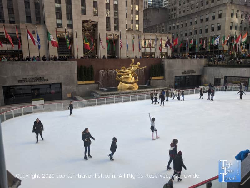The Rockefeller Center ice rink in New York City
