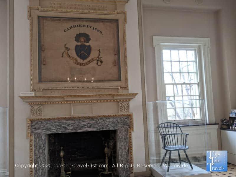 Self guided tour of Carpenters Hall in Old City Philadelphia 