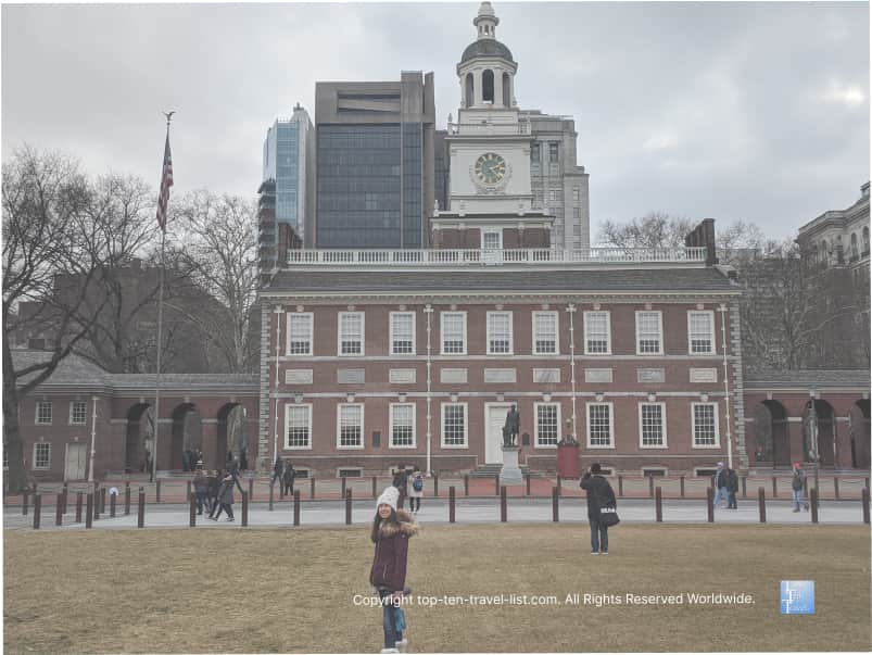 Photo opp in front of Independence Hall in Philadelphia