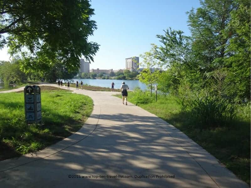The beautiful Ladybird bike and hike trail in Austin, Texas