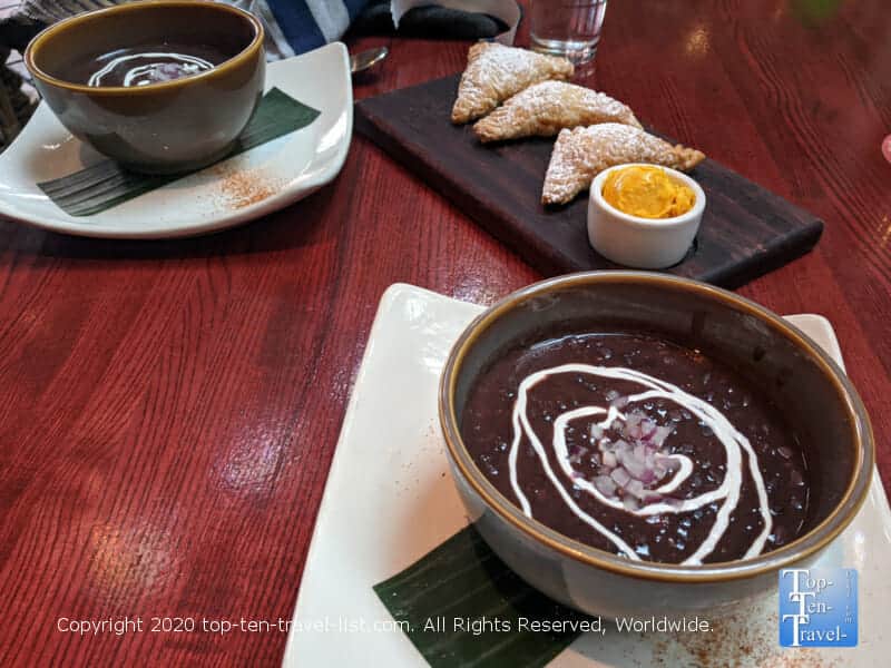 Black bean soup and pastelitos at Cuba Libre in Old City Philadelphia
