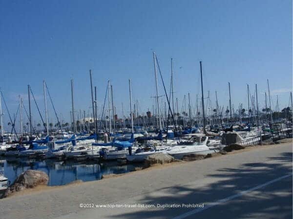 Shoreline Pedestrian path in Long Beach, California 
