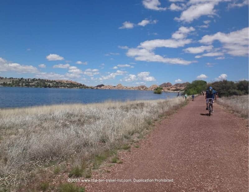Gorgeous views of Watson Lake via the Peavine National Recreation trail in Prescott, Arizona