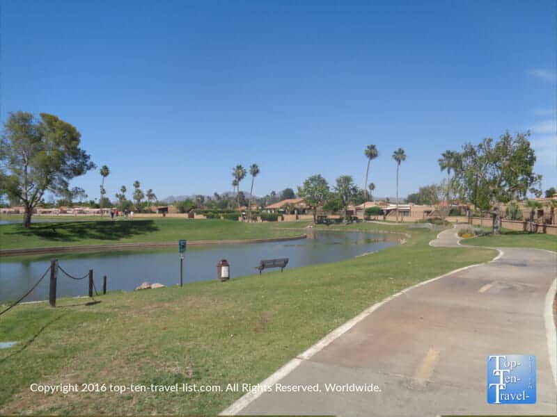Golf course views along the Scottsdale Indian Bend wash greenbelt