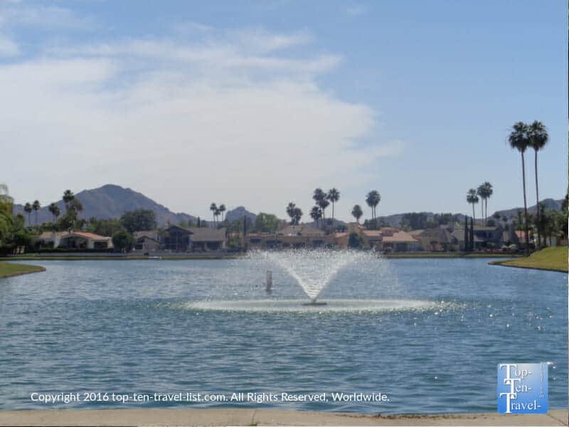 Lake scenery along the Scottsdale Greenbelt