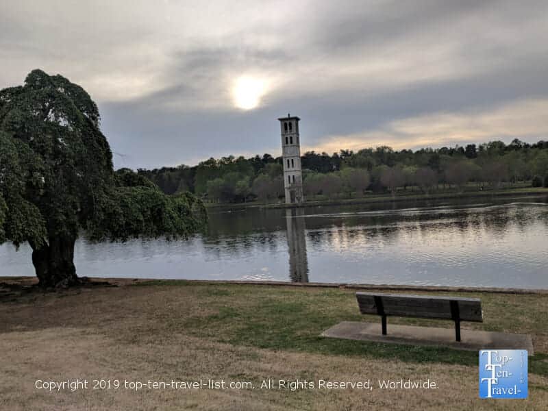 Lakeside nature trail at Furman University in Greenville, South Carolina 