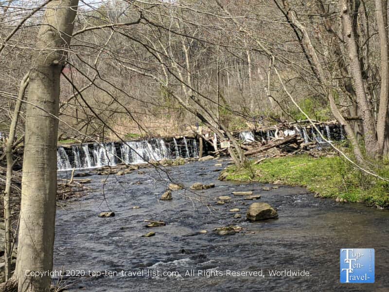 Small waterfall at Ridley Creek State Park in Media, PA