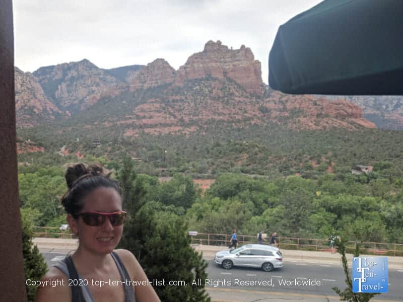 Gorgeous red rock scenery at the Starbucks in Uptown Sedona