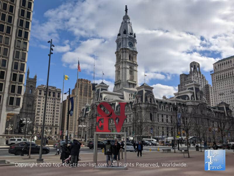 The famous Love sculpture in Philadelphia