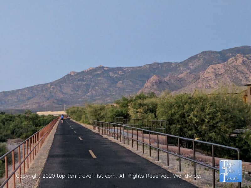 Gorgeous mountain scenery via the Canada del Oro Riverfront Path in Oro Valley, Arizona 