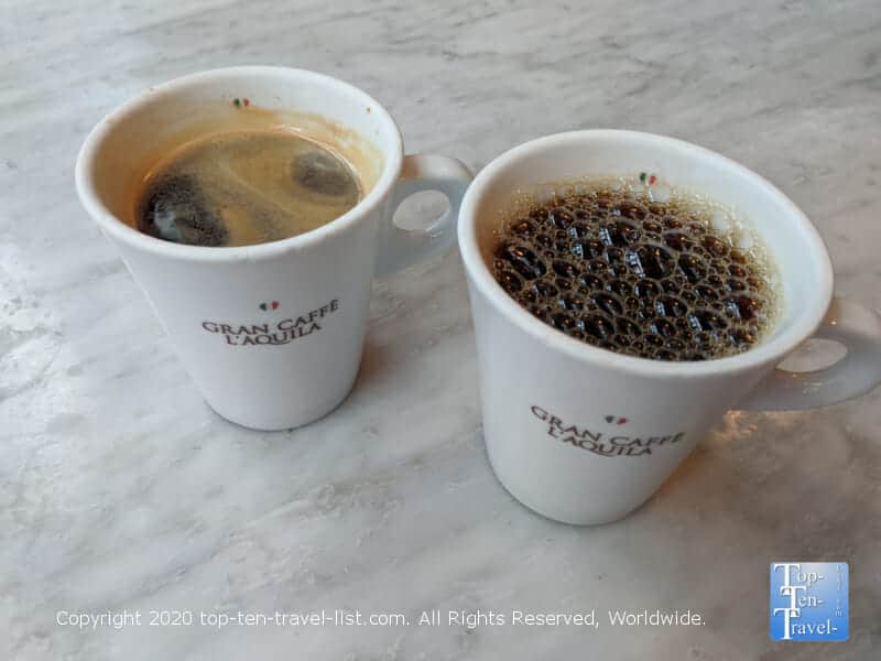 Wonderful coffee at Gran Caffe L'Aquilla in Philadelphia