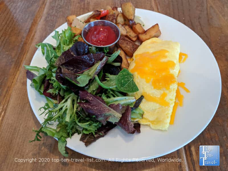Kennett Square mushroom omelet at White Dog Cafe near Philadelphia 