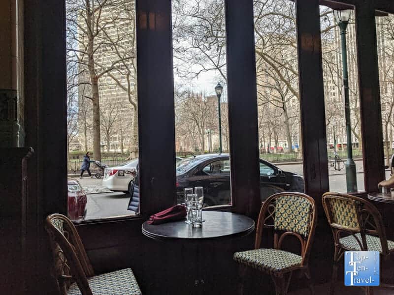 Romantic setting at Parc restaurant in Philadelphia