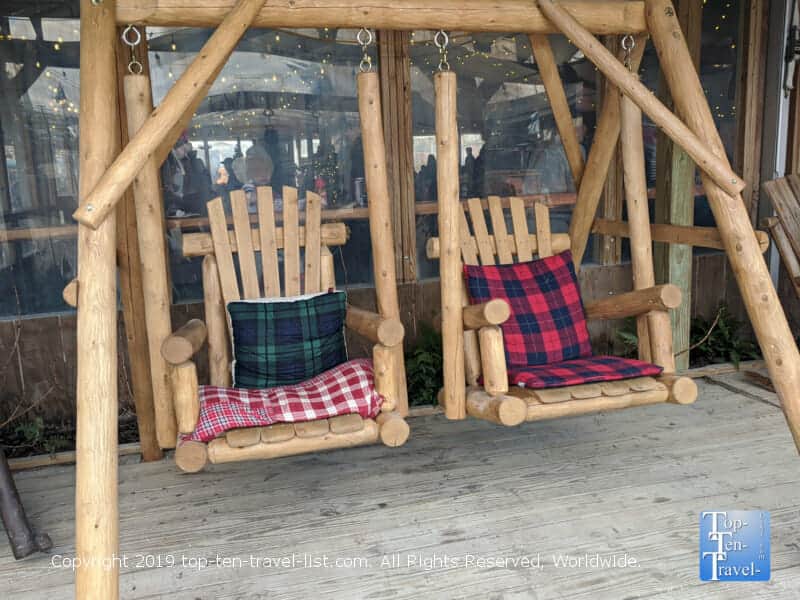 Cozy rocking chairs at Winterfest in Philadelphia