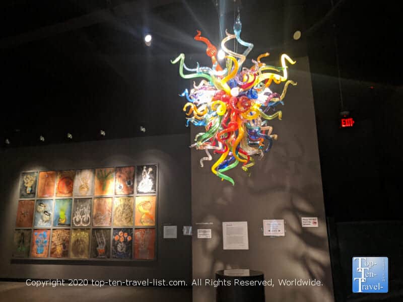 Colorful Chihuly chandelier at the Morean Art Center in St. Petersburg, Florida