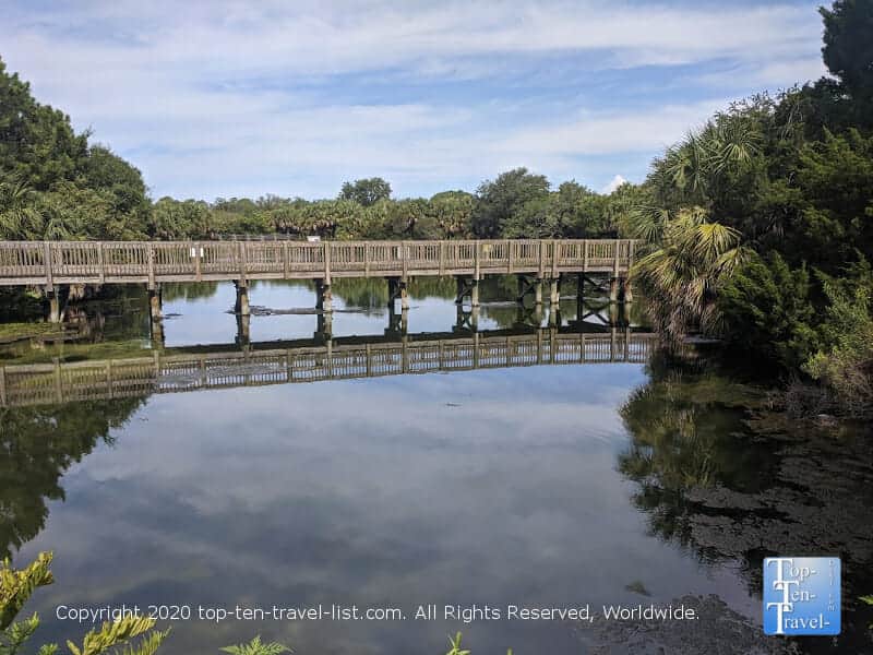 Old mineral springs area at Wall Springs Park in Palm Harbor, Florida 