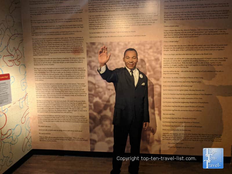 Martin Luther King wax figure at Madame Tussauds in Orlando, Florida 