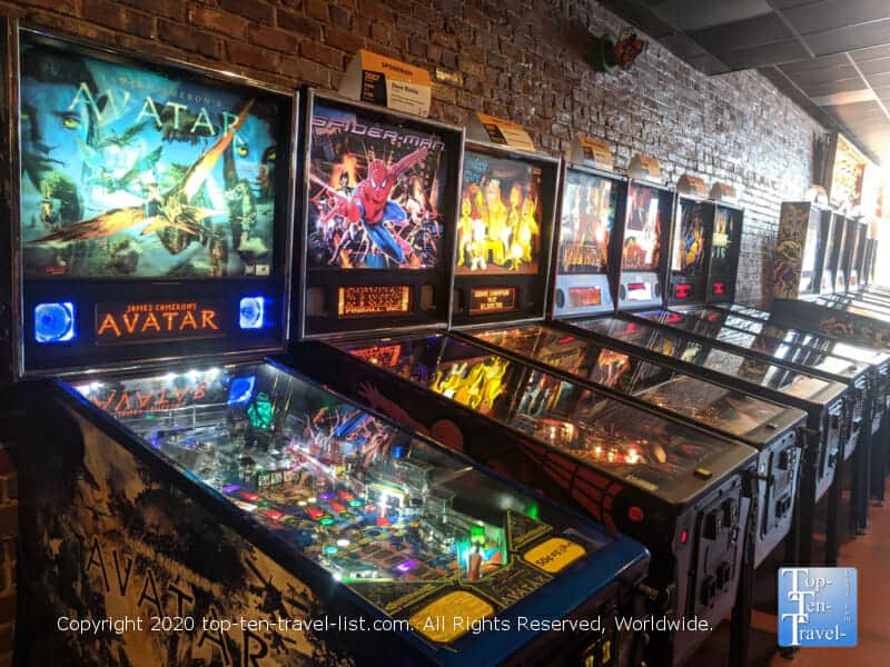 Pinball machines at Replay Amusements in Tarpon Springs, Florida 