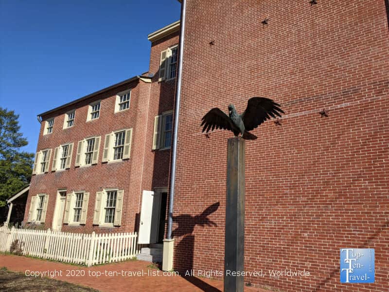 Red brick Edgar Allan Poe house in Philadelphia