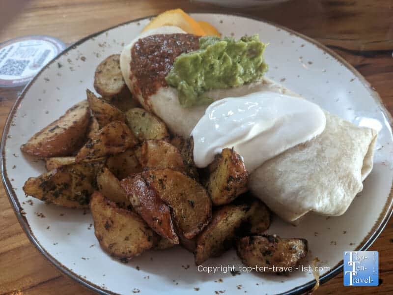 Amazing burrito at Clear Sky Draught House in Dunedin, Florida 