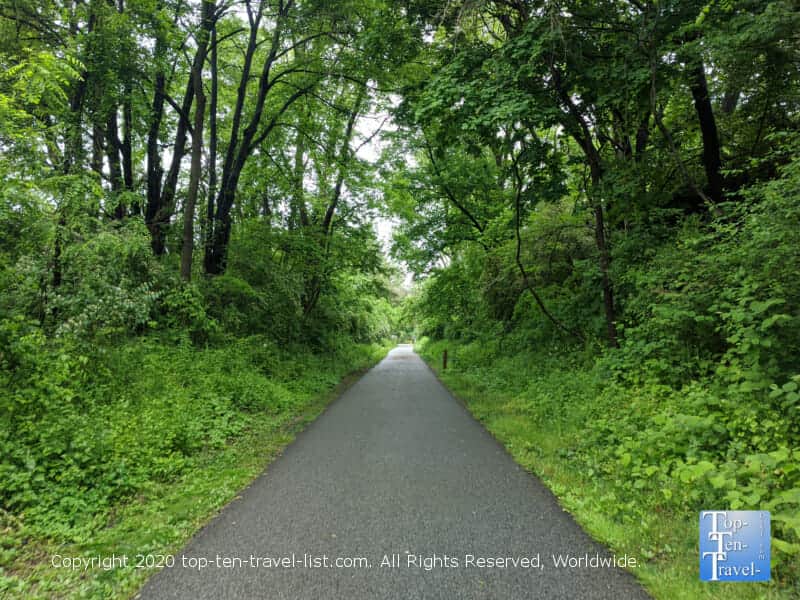 The 14 mile long Chester Valley trail, a former railroad line in Pennsylvania's Main Line