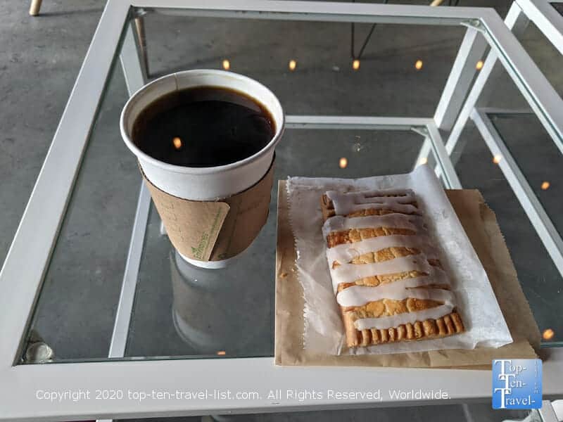 Excellent coffee and homemade GF poptart at Buttermilk Provisions in Wesley Chapel, Florida