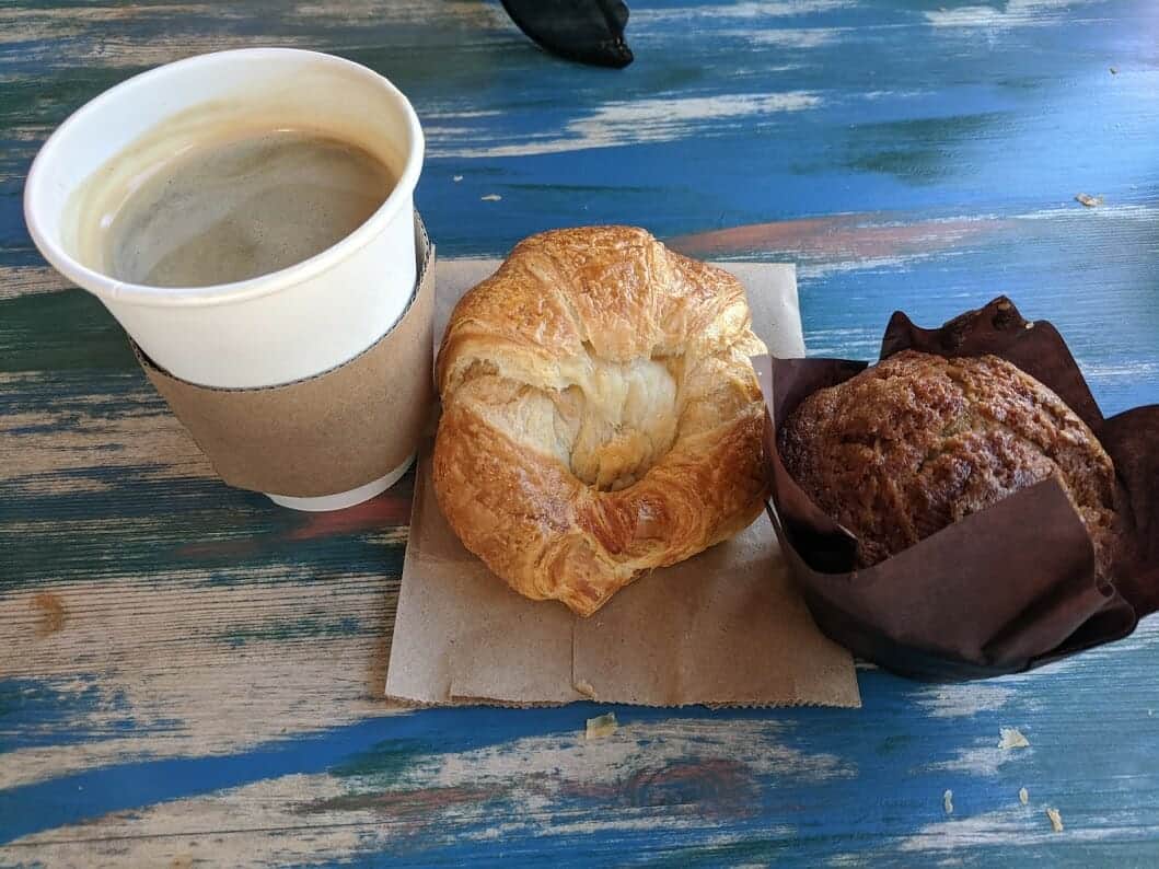 Delicious Americano and pastries at Indian Shores Coffee Company on Florida's Gulf Coast 