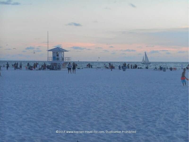 Soft white sand at Clearwater Beach on Florida's Gulf Coast 