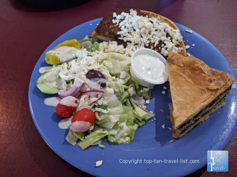 Spanakopita lunch special at Greek Village restaurant in Seminole, Florida 
