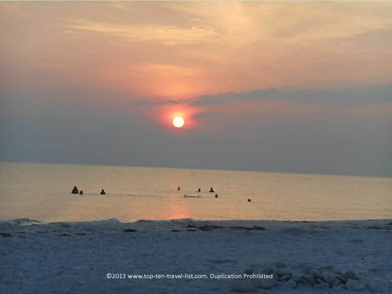 Amazing sunset at Honeymoon Island state Park in Dunedin, Florida 