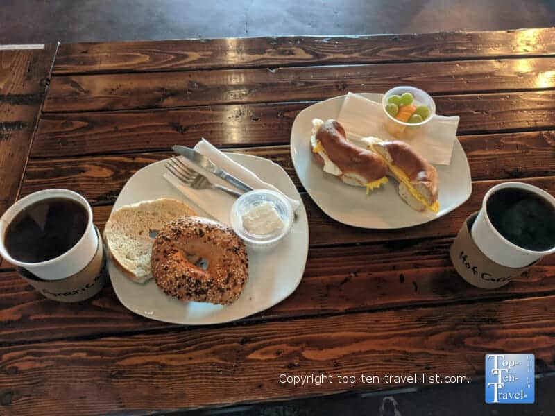 Coffee and delicious bagels at Haus in Largo, Florida 