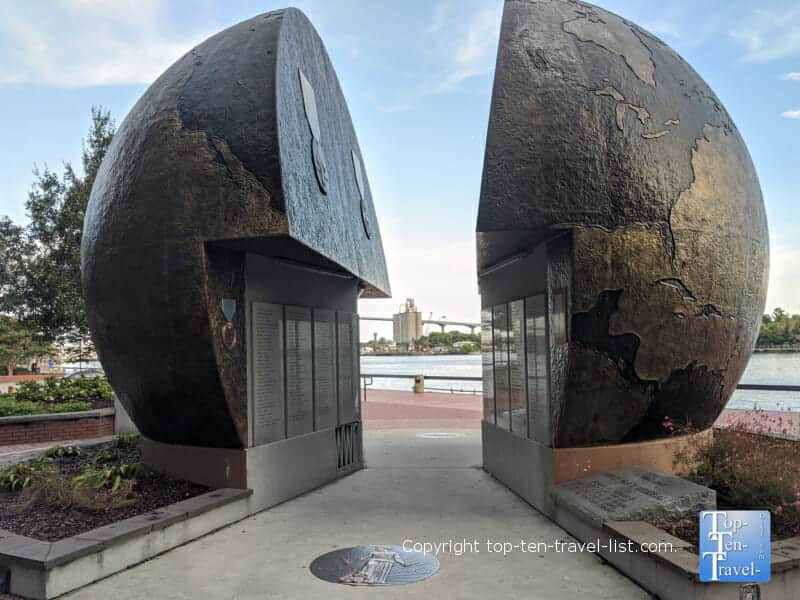 Cracked Earth WW2 Memorial in Savannah, Georgia 