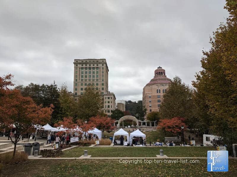 Downtown Asheville, North Carolina in the fall