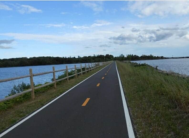 Beautiful views along the East Bay bike path, Rhode Island's most scenic paved biking route