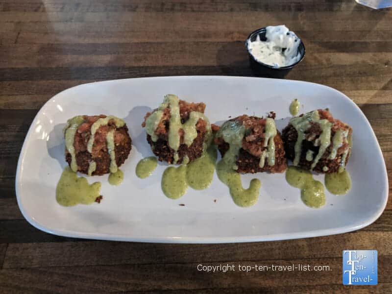 Great falafel appetizer at Acropolis Greek Taverna in Tampa, Florida 