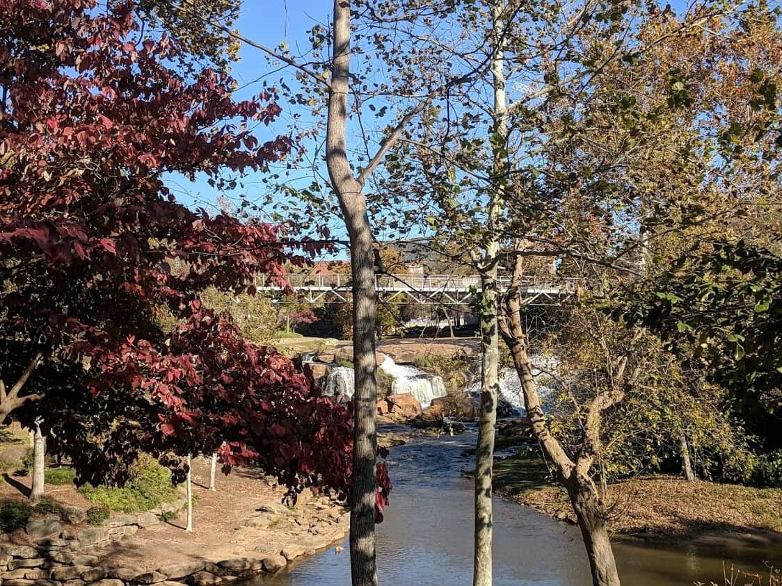 Beautiful Falls Park in Greenville, South Carolina 