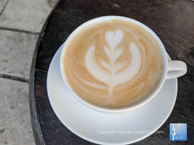 Pumpkin Spice Latte with Almond milk at Buddy Brew Coffee in Hyde Park Village in Tampa, Florida 