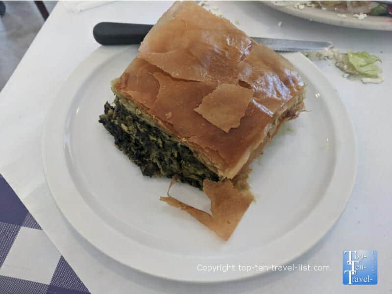 Spanakopita at Mr. Souvlaki Greek restaurant in Tarpon Springs, Florida 