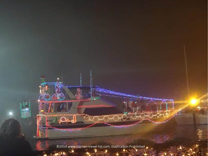 Christmas decorated boat in Dunedin, Florida 