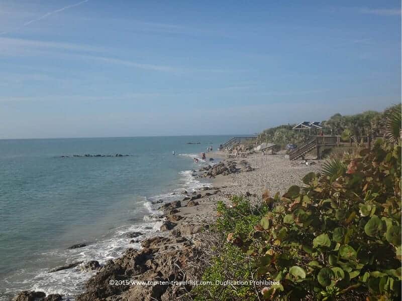 Looking for shark teeth at Caspersen Beach in Venice, Florida 