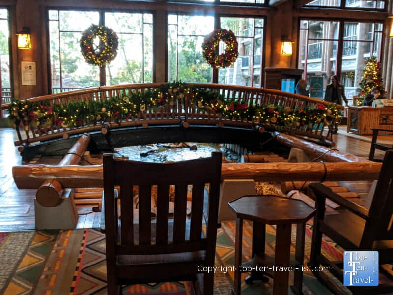 Wreaths and garland at Disney's Wilderness Lodge