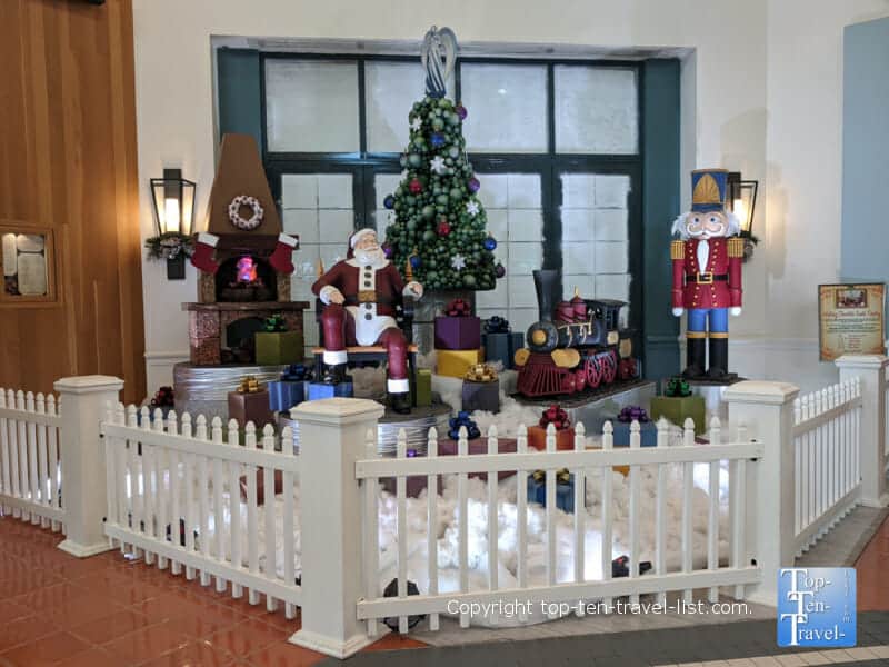 Holiday display at the Boardwalk Inn at Disney