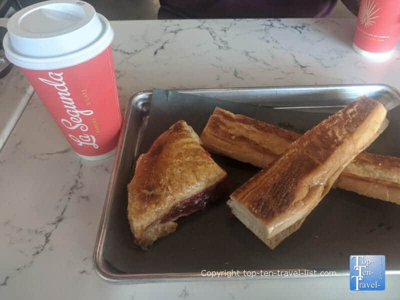 Cuban toast and coffee at Le Segunda bakery in Tampa, Florida 