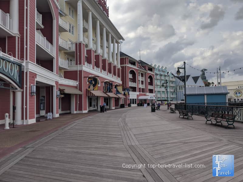 The colorful Disney boardwalk 
