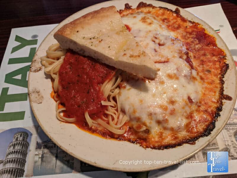 Eggplant Parmesan at Vito & Michael's Pizzeria in St. Pete Beach, Florida 