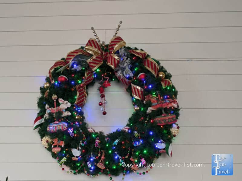 Colorful wreath at the Boardwalk Inn