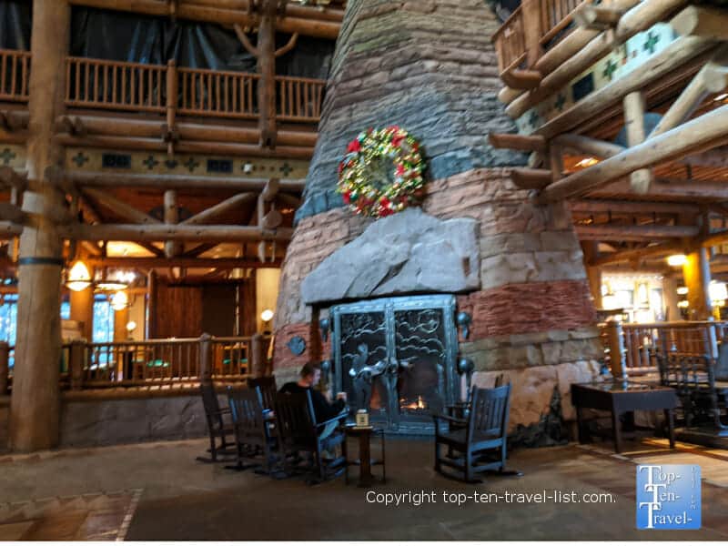 Fireplace at Disney's Wilderness Lodge
