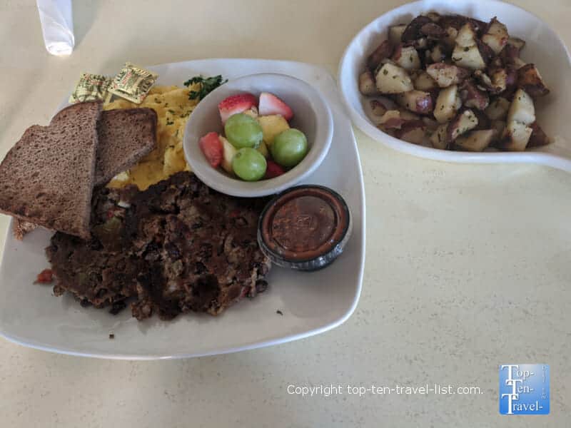 Black bean cakes at EJ's Bayfront Cafe in Naples, Florida 
