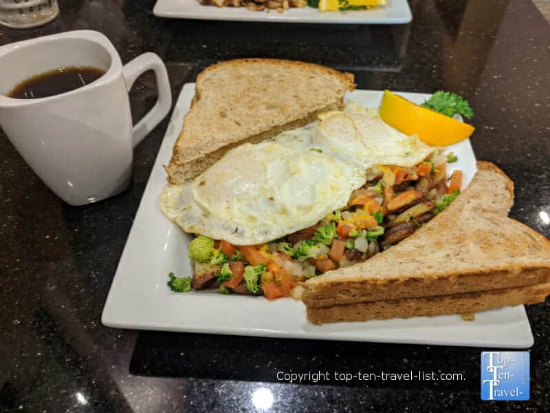 Veggie scrambler breakfast at Keke's in Orlando, Florida